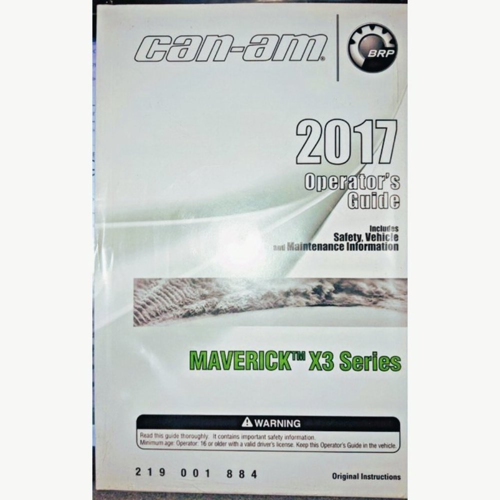 NEW 2017 CAN-AM Maverick X3 Series OEM Operator's Guide Part # 219001884 Sealed